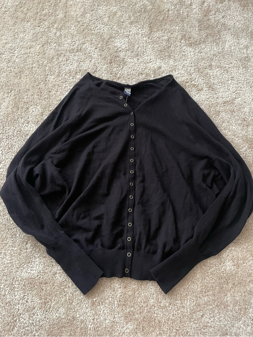 NWT Free People Button Up Black Bat Wing Sweater Womens Size Medium
